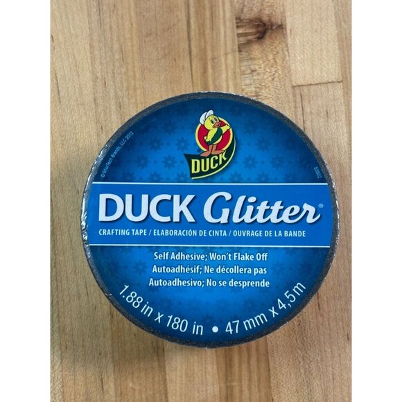 Duck Silver Glitter Stays On Crafting Duct Tape Self Adhesive 1.88" X 180" - Picture 1 of 3